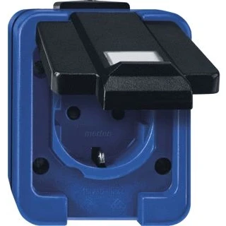 Afbeelding van Schneider electric merten slagvast wandcontactdoos tekstvenster blauw 279091