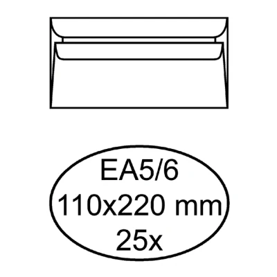 Afbeelding van Envelop bank EA5/6 110x220mm zelfklevend wit 25stuk