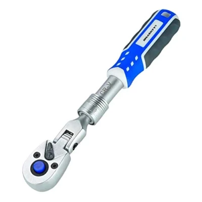 Afbeelding van Haskyy Telescopische ratel, 1/4 inch, 6,3 mm, 180 230 scharnieromschakelbare uittrekbaar, fijn getand, telescopisch, ratelsleutel