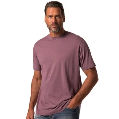 Afbeelding van JP1880 Grosse GRÖSSEN BIS Rundhalsausschnitt Reine Tshirt basic, Heren, Maat: Large, Mauve