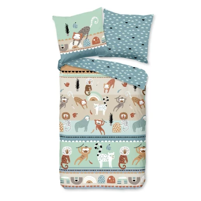 Afbeelding van good morning Kinderovertrekset Play met dierenprint (2 delig)