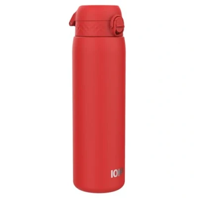 Afbeelding van ION8 1 Liter Roestvrijstalen Waterfles, Lekvrij, Makkelijk te Openen, Veilige Vergrendeling, Draaghendel, Vaatwasserbestendig, Duurzame Krasbestendige Verf, 1200ml (40oz), Rood Drinkfles