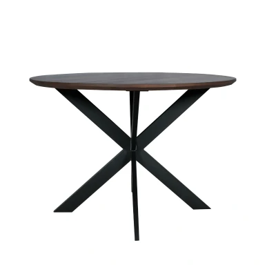 Afbeelding van Eettafel Madison Walnut 130 cm Poot Black