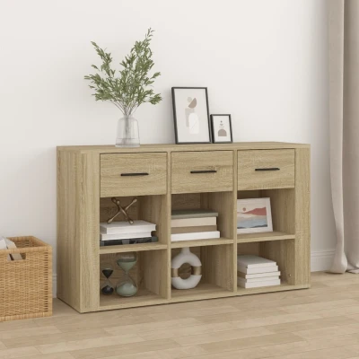 Afbeelding van vidaXL Dressoir 100x30x59,5 cm bewerkt hout sonoma eikenkleurig