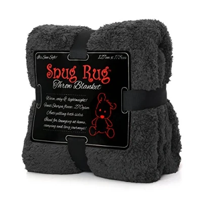 Afbeelding van Snug Rug Fleecedeken Speciale Editie Deken Luxe Sherpa Warm Fleece gooien TV voor bank Knuffeldeken 127 x 178cm Grijs