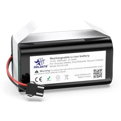 Afbeelding van melasta 14,4 V 2600 mAh Li ion vervangende batterij voor Tesvor X500, Eufy RoboVac 11, 11S, 11S MAX, 30, 30C, 30C 12, 15C, 15C 15T, 35C, DEEBOT N79S N79 DN622,Conga Excellence 990 9555 0 tot