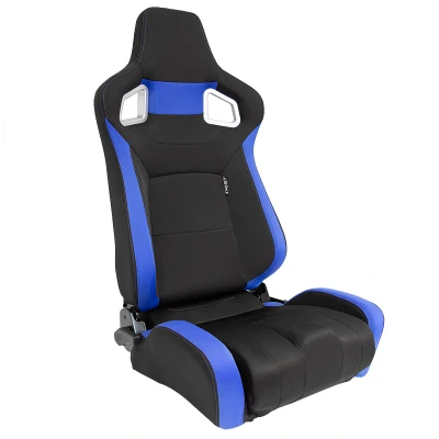 Afbeelding van AutoStyle Sportstoel &#039;RS6 II&#039; Zwart/Blauw Stof Dubbelzijdig verstelbare rugleuning incl. sledes