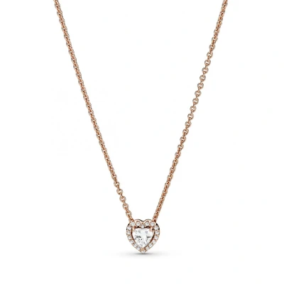 Afbeelding van Pandora Rose 388425C01 Ketting Sparkling Heart zilver rosekleurig 45