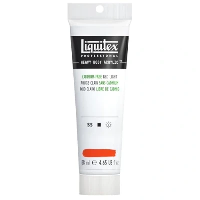 Afbeelding van Liquitex 4417893 Professional Heavy Body acrylverf in kunstenaarskwaliteit met uitstekende lichtechtheid en boterachtige consistentie, 138ml Tube, Cadmium Free Red Light