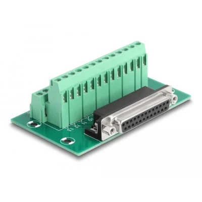 Afbeelding van Delock D Sub 25 Pin Buchse zu Terminalblock für Hutschiene
