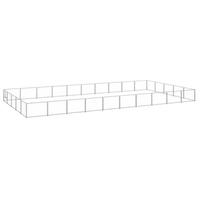 Afbeelding van vidaXL Hondenkennel 50 m² staal zilverkleurig