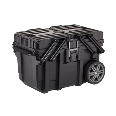 Afbeelding van Keter Gereedschapskist, horizontale trolley met wielen, 65 x 42 38 cm, zwart.