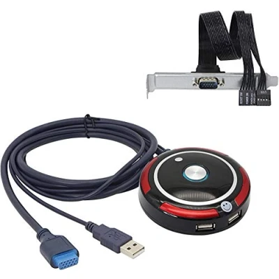 Afbeelding van externe pc aan/uit knop, desktop knop computerbehuizing resetschakelaar behuizing moederbord met twee USB en audiopoorten 160 cm