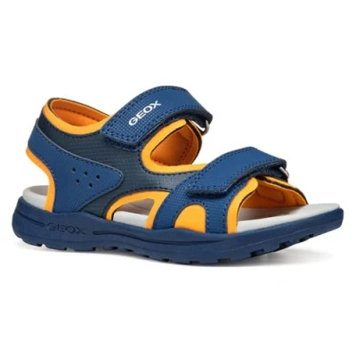 Afbeelding van Geox J Vaniett BOY Outdoorsandalen voor kinderen, Maat: 30, Navy/orange Kunststof/ textiel