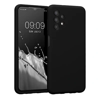 Afbeelding van kwmobile telefoonhoesje compatibel met Samsung Galaxy A13 4G hoesje Back cover siliconen coating Smartphone case in mat zwart