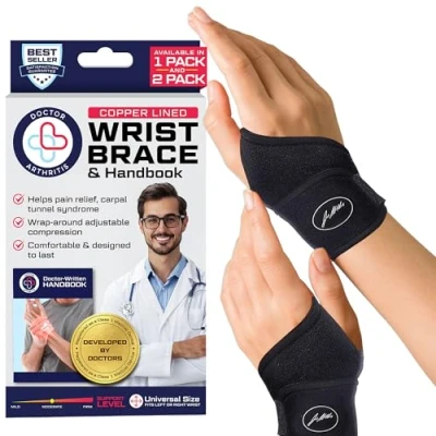 Afbeelding van Doctor Ontwikkelde polshouders/polsbrace reliëf voor carpaltunnel, polssteun, polssteun artritis, handsteun, hand en polsbeugels, polsband doktershandboek (2 stuks)
