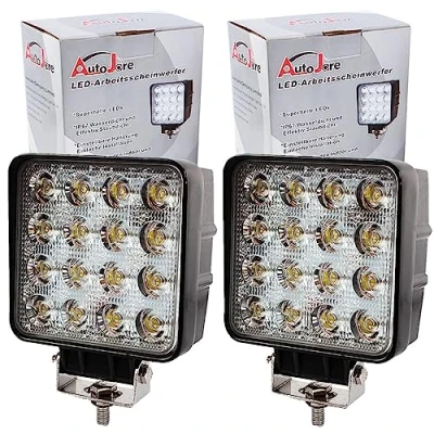 Afbeelding van AUTOJARE 4 inch 48 W LED werklamp offroad koplamp extra koplamp, 12 V 24 schijnwerper reflector werklicht voor SUV, ATV, truck boot tractor (10,5 cm, S006)