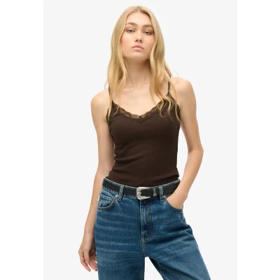 Afbeelding van Superdry Essential CAMI Top, Dames, Maat: 34, Dark brown
