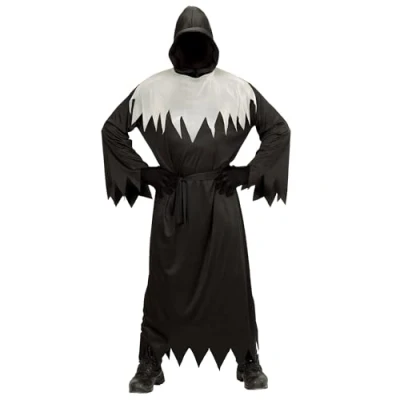 Afbeelding van Widmann Beul &amp; Magere Hein Kostuum Grafschender Ontheiliger Jongen Zwart Maat 128 Halloween Verkleedkleding