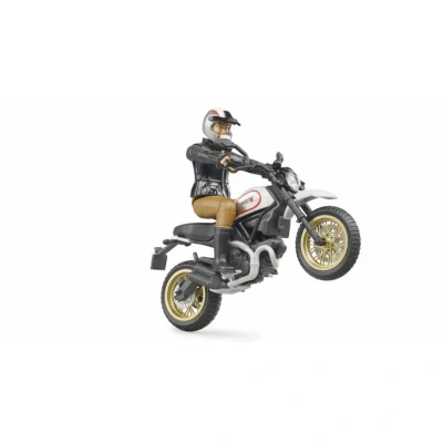Afbeelding van Bruder motor met bestuurder Scrambler Ducati Desert Sled 1:16
