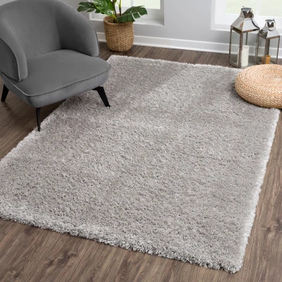 Afbeelding van Porto Soft Fluffy Vloerkleed Hoogpolig Effen Grijs 160X230 cm