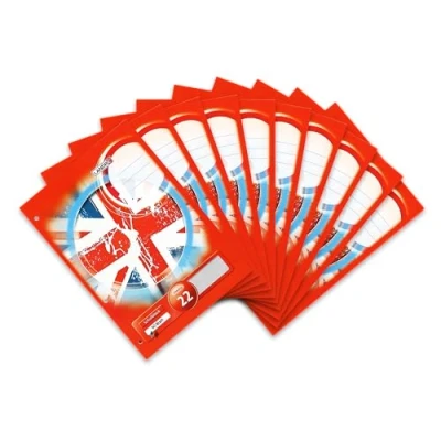 Afbeelding van LANDRE 100050450 Schoolblok, pak van 10, A4, 50 vellen, geruit, 70 g/m², geperforeerd, kopverlijmd, notitieblok, schrijfblok, papierblok