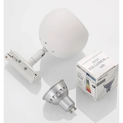 Afbeelding van Lindby 1 fase railverlichting 1licht Metaal H: 13.7 cm GU10 wit