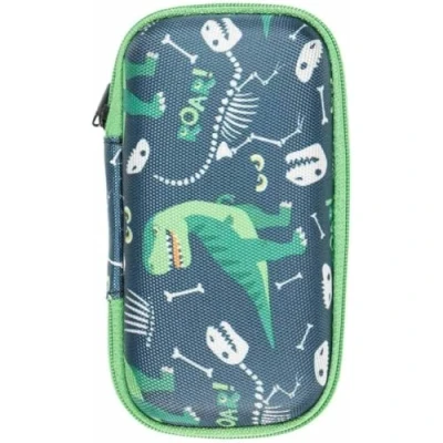 Afbeelding van caseroxx Kindercameratas geschikt voor V Tech KidiZoom Snap Touch in vele kleuren en designs, beschermende opbergtas, zwart dinosauruspatroon