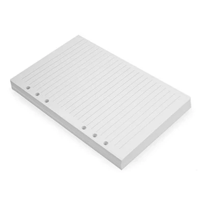 Afbeelding van A6 6 Ringplanner Inserts 10,5 X 15 Cm Dik Gevoerd 120 Gsm Losbladig Navulpapier, Gaten, 200 Gelinieerde Pagina&#039;S