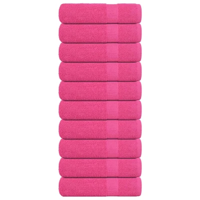 Afbeelding van vidaXL Douchehanddoeken 10 st 70x140 cm 360 g/m² 100% katoen roze