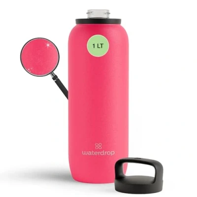 Afbeelding van waterdrop® All Purpose thermosfles 1 l, geïsoleerde roestvrijstalen drinkfles, 24 uur koud 12 warm, lekvrij &amp; onbreekbaar