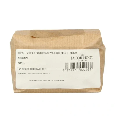 Afbeelding van Jacob Hooy Sabal Vruchten/zaagpalmbes, 250 gram