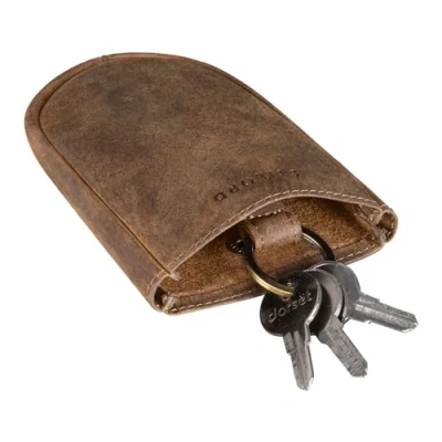 Afbeelding van STILORD &#039;Monty&#039; Sleuteletui Leer met Sleutelhanger en Key Fob Vintage Sleutelmapje Groot voor Vrouwen Mannen Houder in Echt leder, Kleur:middel bruin