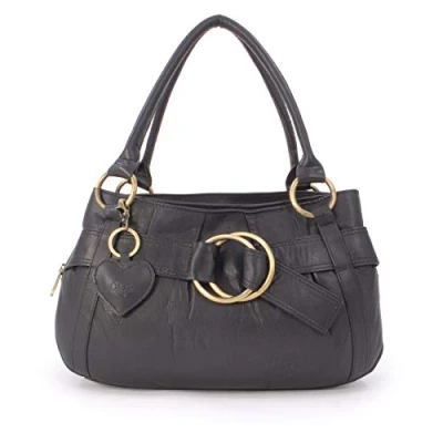Afbeelding van Gigi Dames Leer Top Handvat Handtas/Schoudertas OTHELLO 4466 Zwart