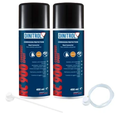 Afbeelding van 2 x DINITROL RC900 ROEST CONVERTER PRIMER 400ml CAN + EXTENSIE NOZZLE PREVENTIE