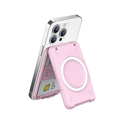 Afbeelding van PROfezzion 2 in 1 Mag Safe Wallet Kickstand, magnetische kaarthouder past op 4 kaarten, RFID blokkering met dunne en harde schaal voor iPhone 15 14 13 12 &amp; Veilig, Niet 13Mini/12Mini