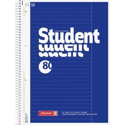 Afbeelding van Brunnen Student 1067925 Notitieblok/collegeblok (A4, gelinieerd, liniatuur 25, 70 g/m², 80 vellen)
