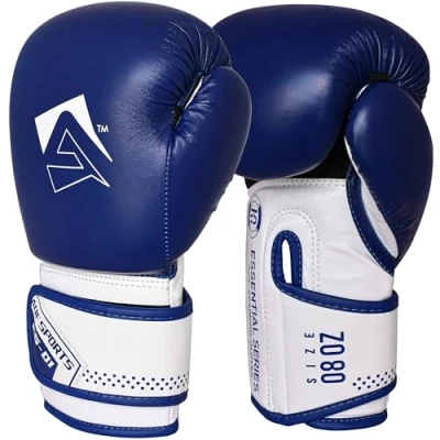 Afbeelding van AQF Bokshandschoenen voor Training &amp; MMA Muay Thai bokszak Sparring Handschoenen Kickboxing Fighting met Extra Lagen Vulling (Blauw, 12oz)