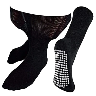 Afbeelding van Dr.Socks Extra Brede Oedeemsokken Met Grips Zwart Maat 40 42
