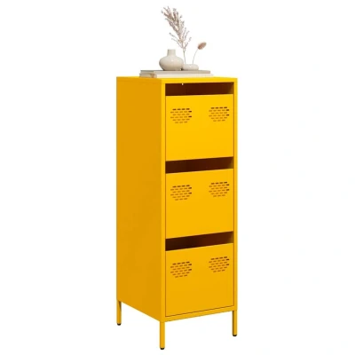 Afbeelding van Hoge kast 39x35x103,5 cm staal mosterdgeel
