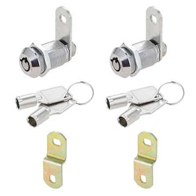 Afbeelding van Dreld 2 stuks buisvormige nokvergrendelingen, 1 1/8 inch cilinderbeveiligingsslot met 4 sleutels, rechte en offset nok, opbergsloten chromen afwerking voor brievenbus, lade, kasten, camper,