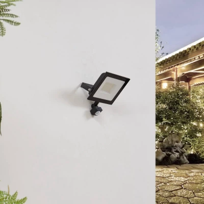 Afbeelding van Prios LED buitenspot Maikel, 50W, 4000lm, aluminium, sensor