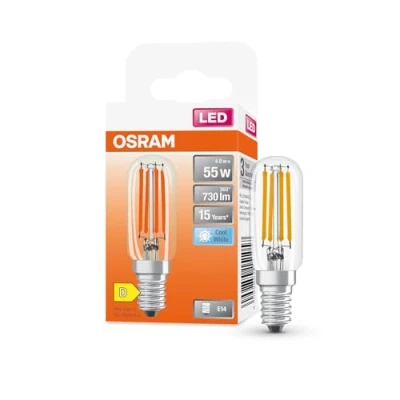 Afbeelding van OSRAM SPECIAL T26 FIL 55 kleine LED speciale lamp met E14 fitting, slanke vorm, 4,9W, 730lm, 4000K, koud wit licht, goede allround lichtuitstraling, lange levensduur, 6 pack