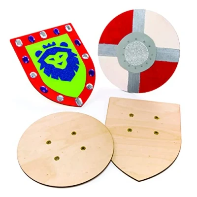 Afbeelding van Baker Ross AW654 Houten bordje (2 stuks), perfect voor kinderen om te ontwerpen en decoreren, ideaal doe het zelven, schoolwerk, knutselprojecten meer, houtkleuren