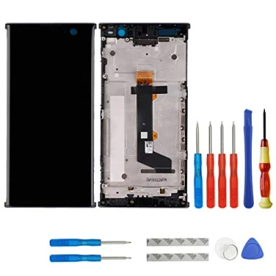 Afbeelding van swark LCD scherm compatibel met Sony Xperia XA2 H3113 (zwart + frame) touchscreen beeldscherm digitizer Assembly glas tools