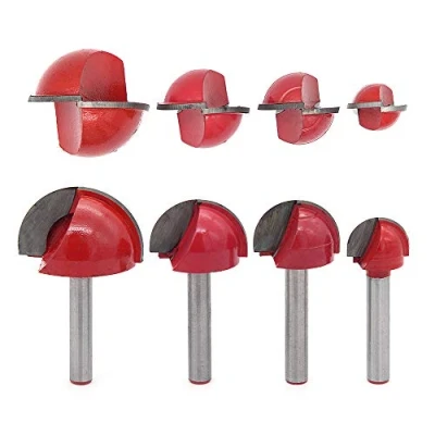 Afbeelding van DingGreat 4 Stks 6mm Schacht Ronde Neus Cove Core Box Router Bit, Groef Bit Cutter voor Houtbewerking