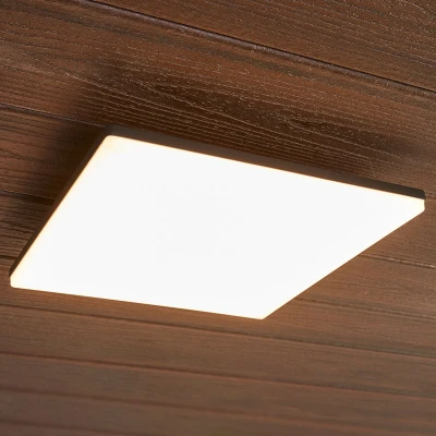Afbeelding van Lucande LED plafondlamp 1licht aluminium, polycarbonaat H: 4.8 cm donkergrijs, wit Inclusief lichtbron
