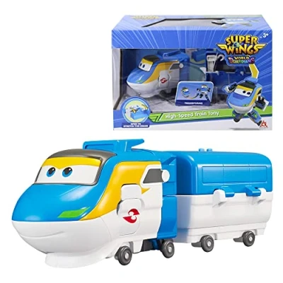 Afbeelding van Super Wings transformeerbare robot Tony trein voor jongens en meisjes van 3, 4, 5, 6, 7 jaar, treinfiguren kleuterspellen verjaardagscadeaus, 5 inch.