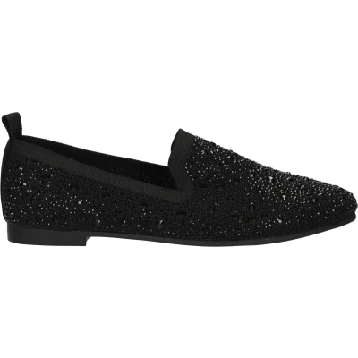 Afbeelding van La Strada Instappers, Dames, Maat: 37, Black knitted Textiel