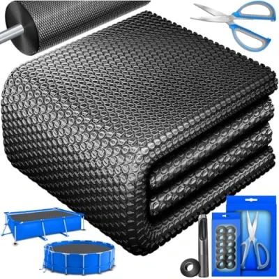 Afbeelding van Kesser® Pool Zonnezeil, rechthoekig, 300 x 200 cm, dikte 120 µm, op maat te snijden, zwembadzonnezeil, zonneverwarming, zwembadverwarming voor waterverwarming, warmtezeil